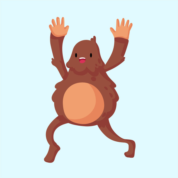 卡通大脚野人插图图片下载