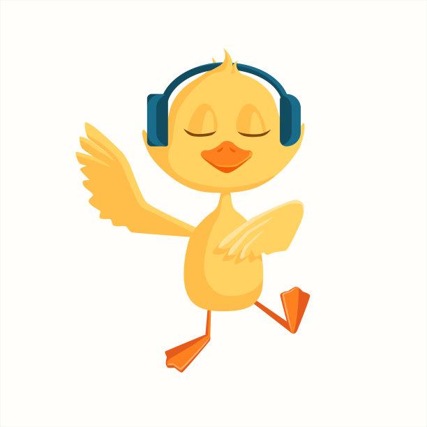 卡通小鸭插图平面设计图片下载