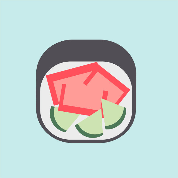 彩色寿司图标插图图片下载