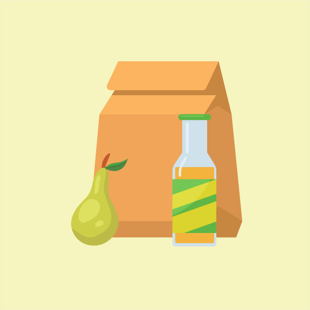 学校午餐盒儿童插图图片下载