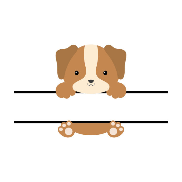 可爱的狗分裂字母。有趣的卡通人物衬衫，剪贴簿，打印，贺卡，婴儿淋浴，邀请，家庭装饰。明亮的颜色幼稚股票矢量插图。图片下载