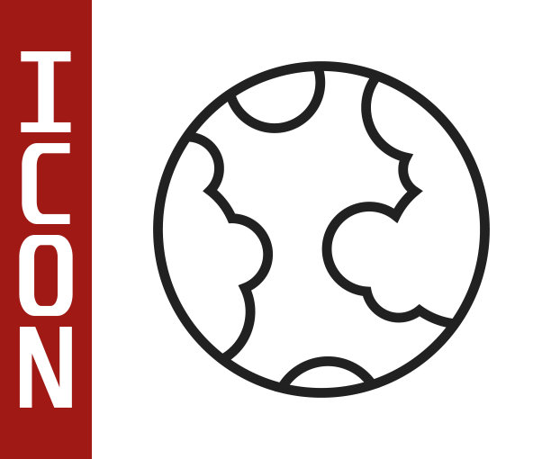 黑线地球图标孤立在白色的背景。世界或地球星座。全球互联网的象征。几何形状。向量图片下载