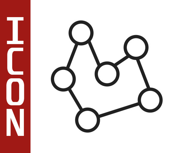 黑色线化学公式图标隔离在白色的背景。摘要六边形用于创新医药、健康、科研。向量图片下载