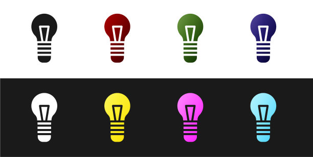 设置灯泡与概念概念图标隔离图片下载