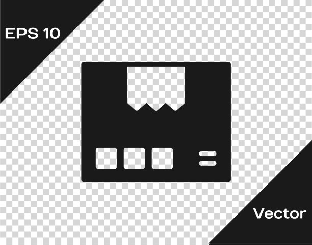 黑色纸板箱图标隔离上图片下载