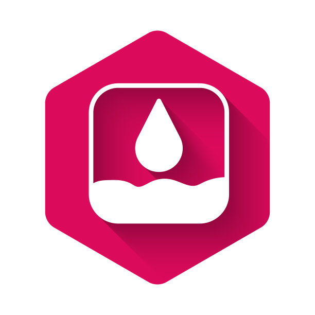 白色水滴图标孤立与长影子图片下载