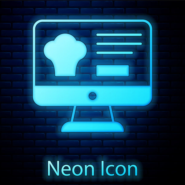 发光的霓虹灯在线订购和快餐图片下载