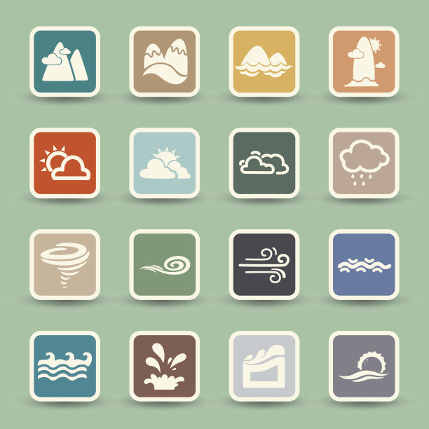 季节图标孤立在白色背景图片下载