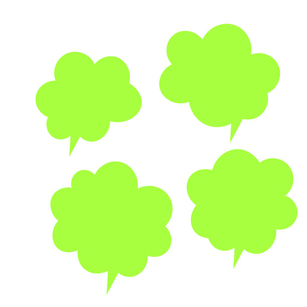 一套彩色语音气泡。卡通矢量插图。隔离在透明的白色背景。手绘风格，对话云朵图片下载