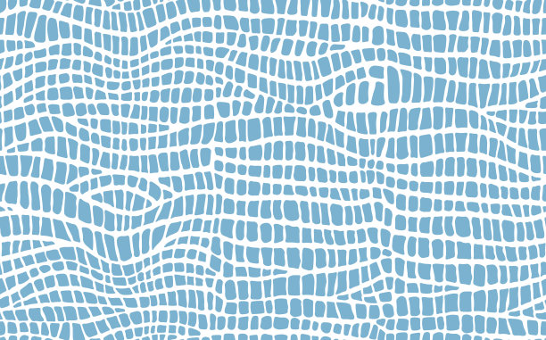 抽象现代鳄鱼皮无缝花纹。动物的背景。为印刷，织物，纺织品的蓝色和白色装饰矢量插图。现代装饰风格的鳄鱼皮图片下载