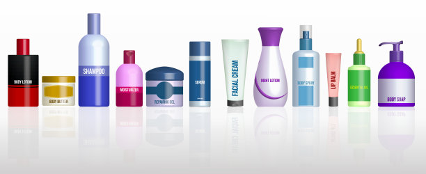 集现实化妆品瓶隔离或化妆品包装白色模拟或现实模拟美容产品概念。每股收益向量图片下载