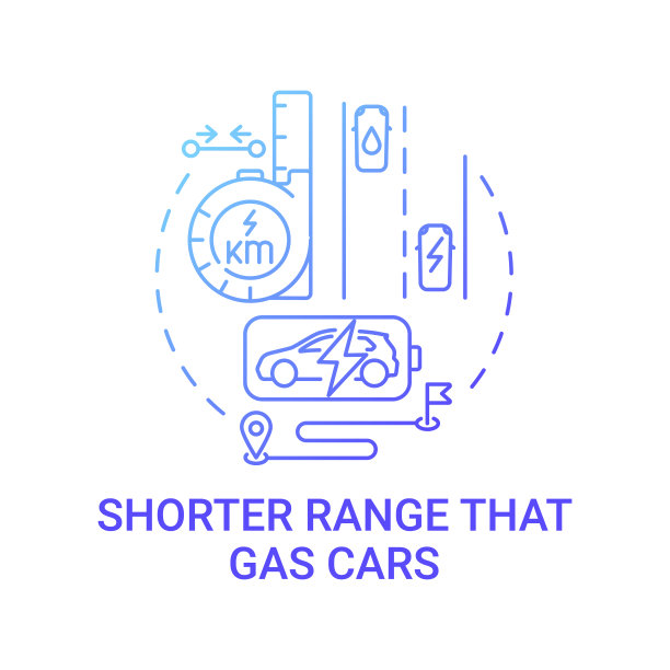电动汽车短程概念图标。图片下载