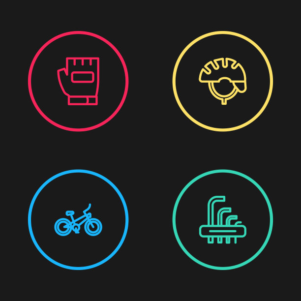 设置线自行车工具艾伦钥匙头盔和图片下载