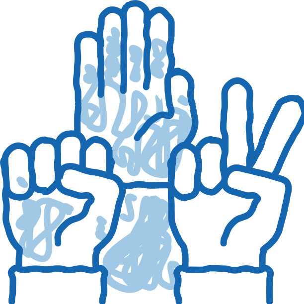 人类的手赛跑手势涂鸦图标手绘图片下载