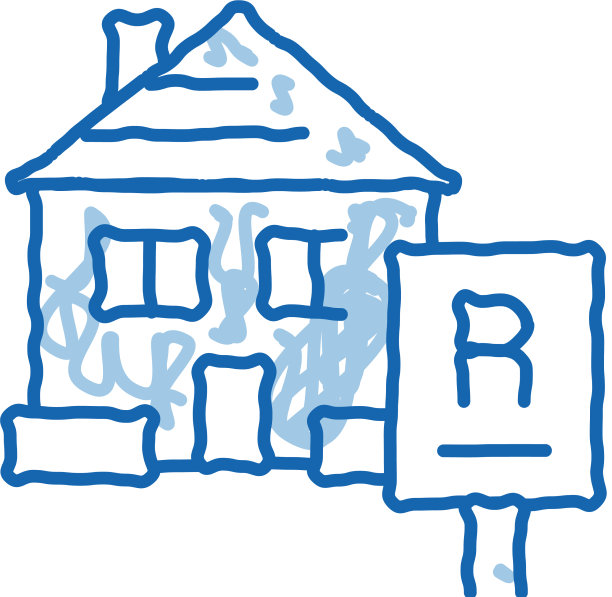 房屋租赁涂鸦图标手绘图片下载