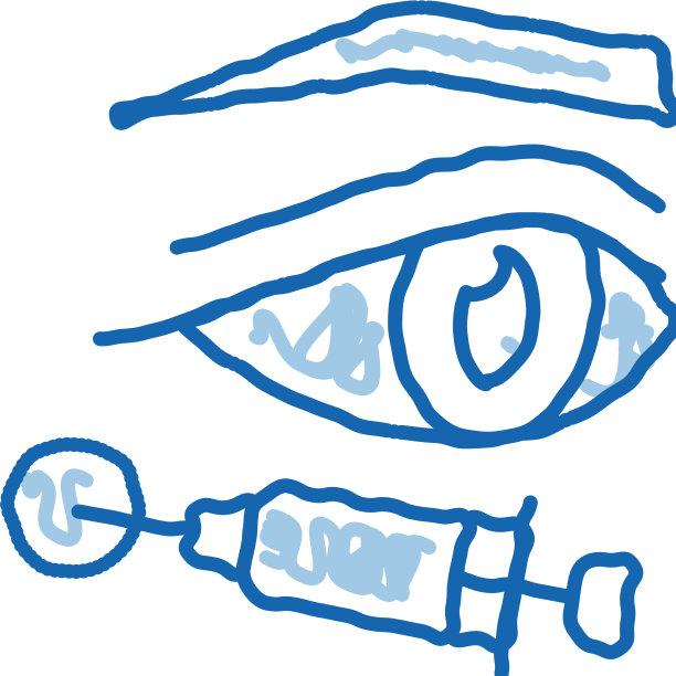 眼睑手术麻醉涂鸦图标手绘图片下载