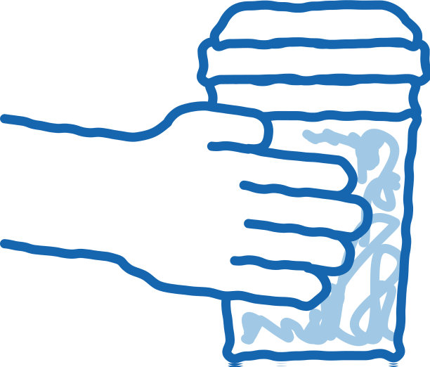 手握杯子涂鸦图标手绘图片下载