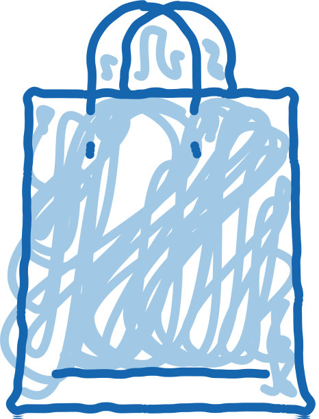 网上商店手提袋涂鸦图标手绘图片下载