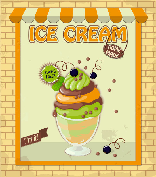 薄荷冰淇淋在古董店图片下载