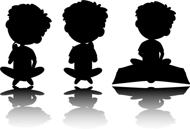 把孩子的剪影反射在白色上图片下载