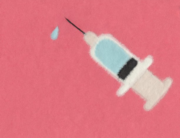 可爱的疫苗，疫苗和注射插图/蓬松的纸拼贴插图图片下载