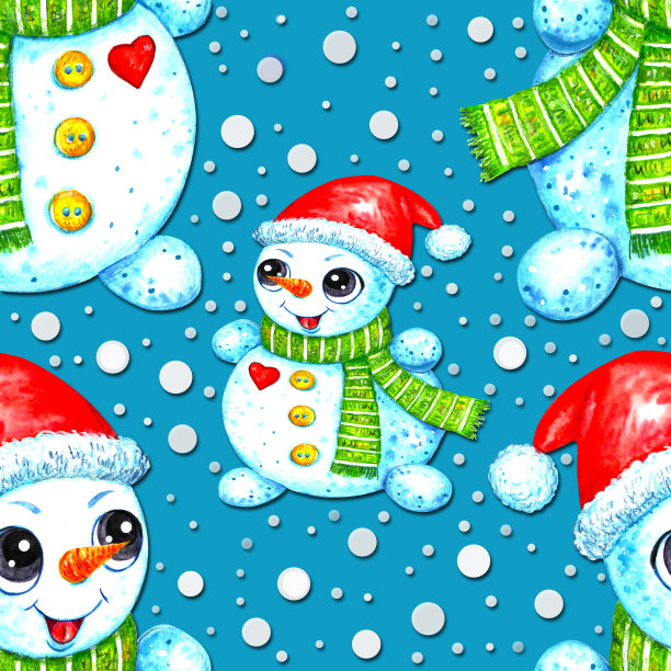 圣诞节格局，新年心情。雪人图片下载