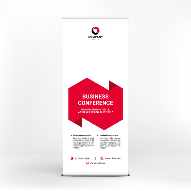 卷起横幅设计创意几何风格图片下载