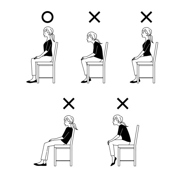 女人坐在椅子上，姿势有好有坏图片下载