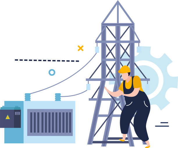 电力线塔组成图片下载