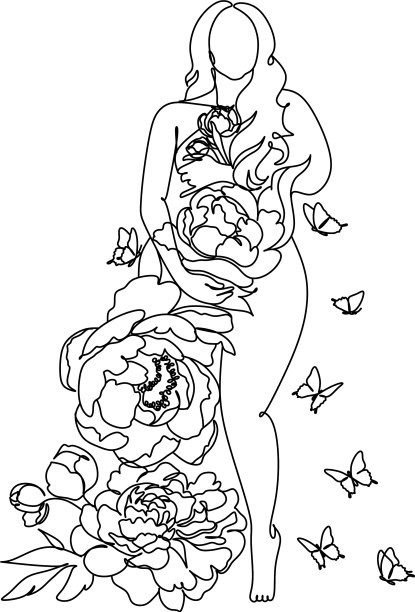 女人脸上用蝴蝶画了一条线图片下载