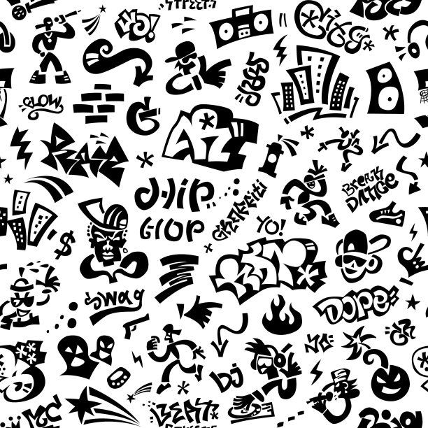 说唱音乐，嘻哈无缝背景图片下载