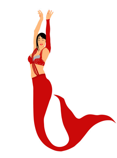 优雅的美人鱼孤立图片下载