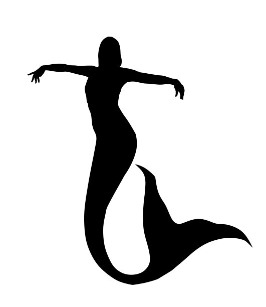 优雅的美人鱼轮廓图片下载