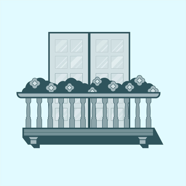 阳台建筑线型轮廓建筑图片下载