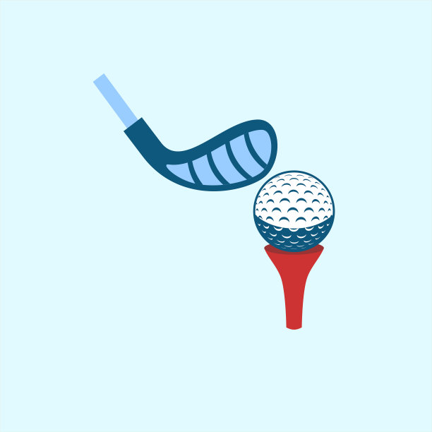 高尔夫图标平面设计插图图片下载