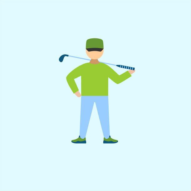 高尔夫图标平面设计插图图片下载