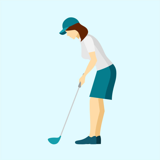 高尔夫人平面设计插图图片下载