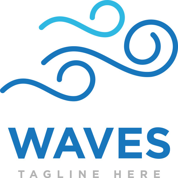 抽象波浪标志设计图片下载