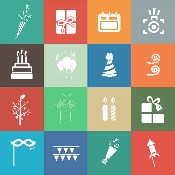 新年快乐图标套装图片下载