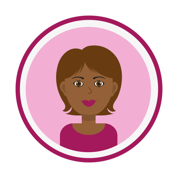 可爱的黑色女人肖像在粉红色的背景图片下载