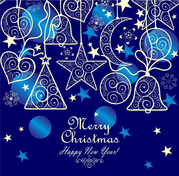 圣诞无缝华丽的背景与挂图片下载