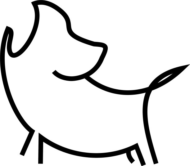 狗线艺术极简标志设计图片下载