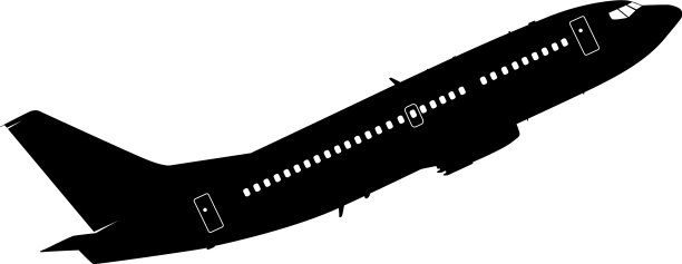 白色上的客机轮廓图片下载