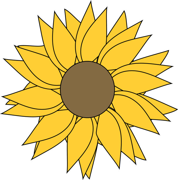 向日葵剪影剪框黄色的夏天图片下载