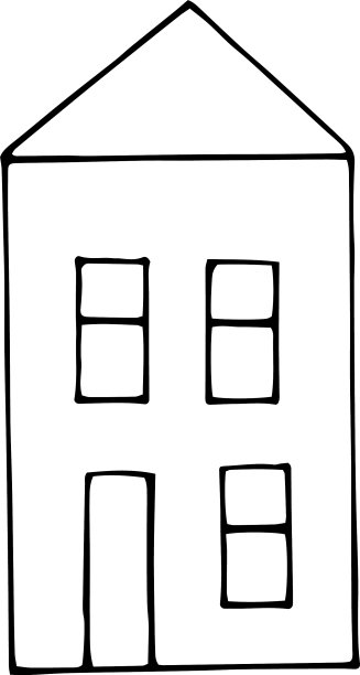 房屋涂鸦风格装饰图标手绘北欧图片下载