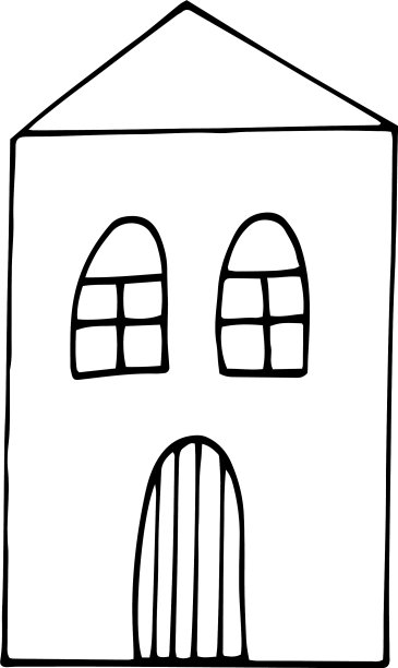 房屋涂鸦风格装饰图标手绘北欧图片下载