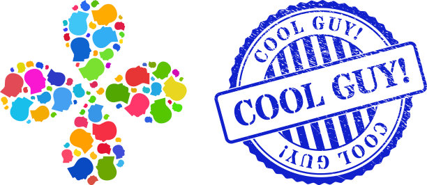 酷小伙惊呼纹理印章和汉子图片下载