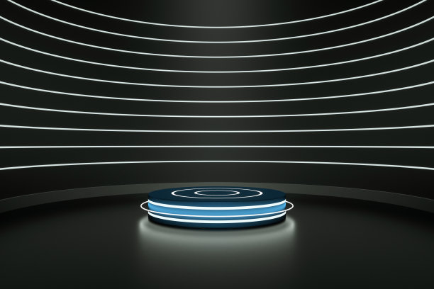 3D渲染的未来讲台。用于产品展示的空白底座图片下载