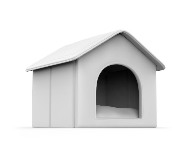 便携式犬舍泡沫动物小屋空白模板。图片下载