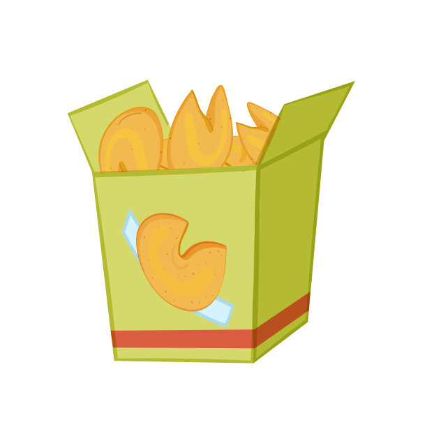 绿色的中国盒子里装着幸运饼干图片下载